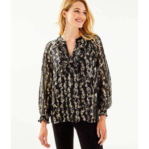 Lilly Pulitzer Angelika Ruffle Silk Top
